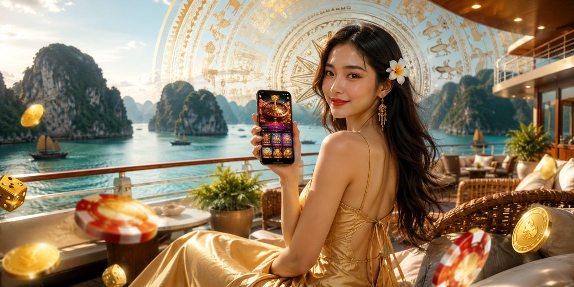 Người dùng tận hưởng mobile casino tại vịnh Hạ Long trong lễ hội