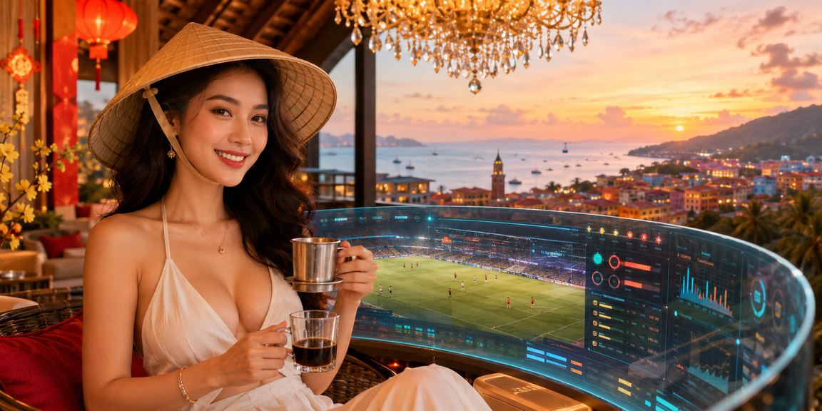 Người dùng đội nón lá tại Phú Quốc tìm hiểu điều khoản cá cược trực tuyến